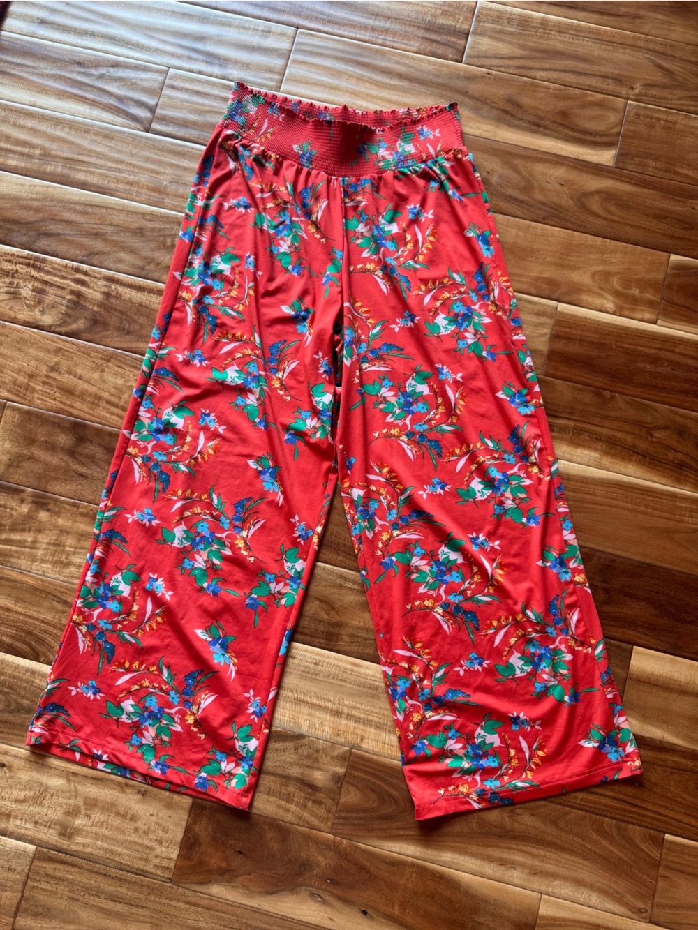 Zac & Rachel Red Floral Wide Leg Palazzo Pants